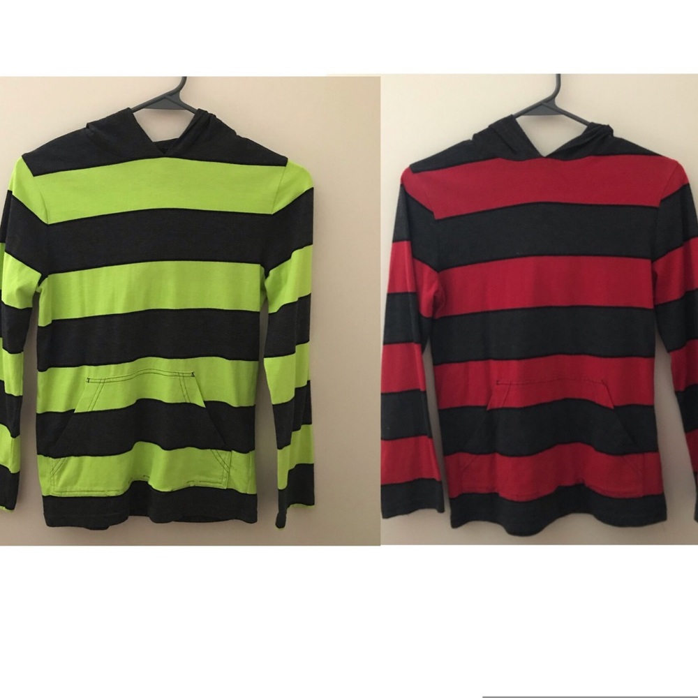 Two Boys Long Sleeve Tees with Hoods